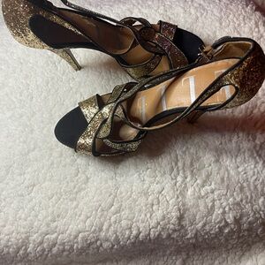 Elle Black and Gold High Heels with Chic Design size 10